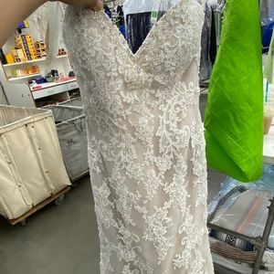 Demetrios Ivory Lace Wedding Dress